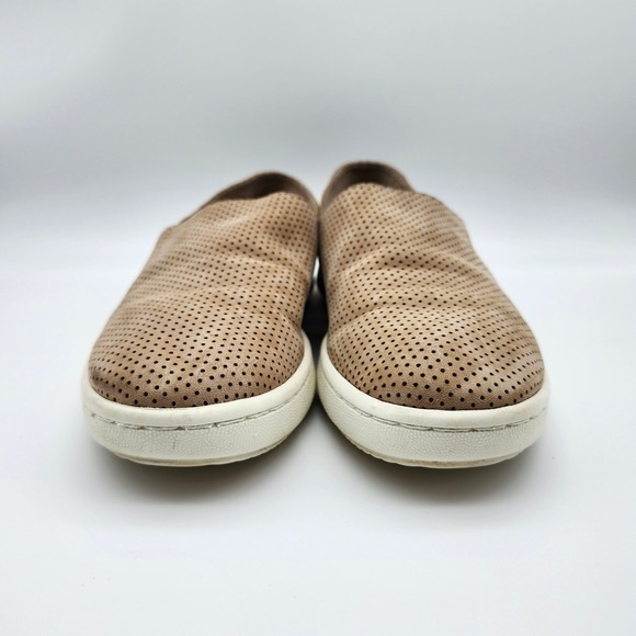 Eileen Fisher Perforated Leather Slip On Sneakers Casual Shoes sz 8 women's tan - Picture 2 of 7